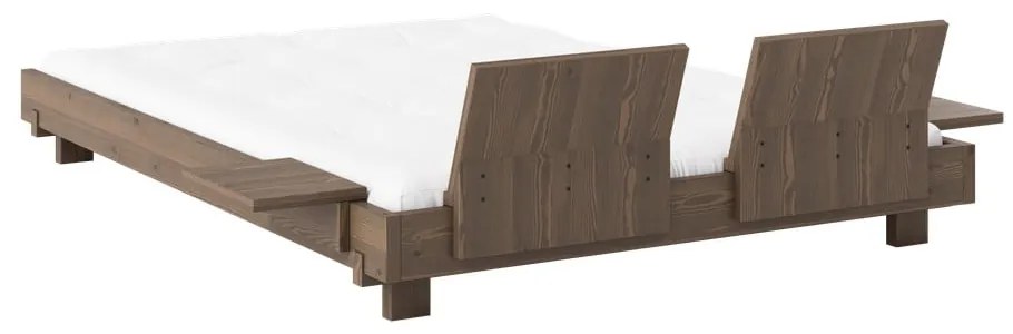 Letto matrimoniale marrone in pino massiccio con rete inclusa 140x200 cm Social – Karup Design