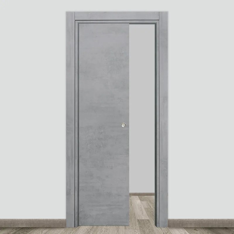 Porta scorrevole Naos grigio L 80 x H 210 cm reversibile