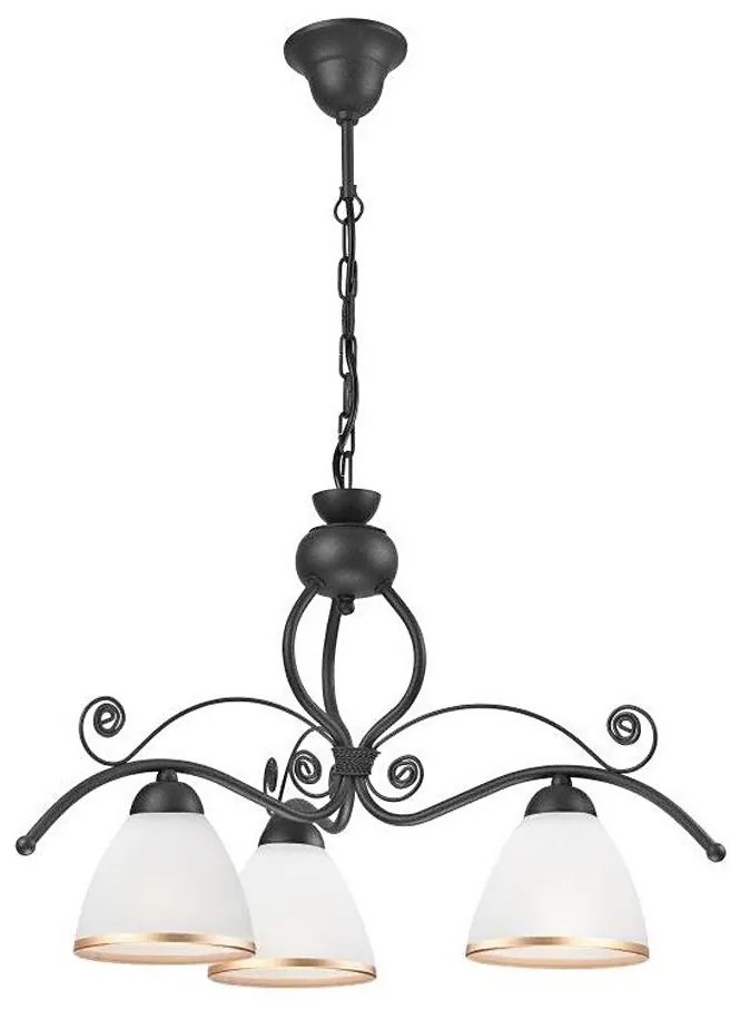 Lampadario a sospensione con catena RETRO II 3xE27/60W/230V antracite