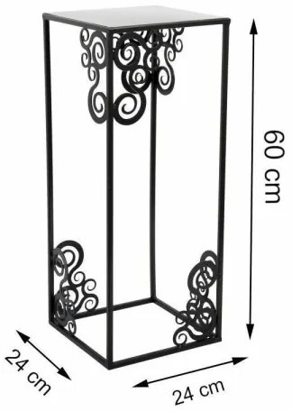 Portafiori 60x24 cm nero