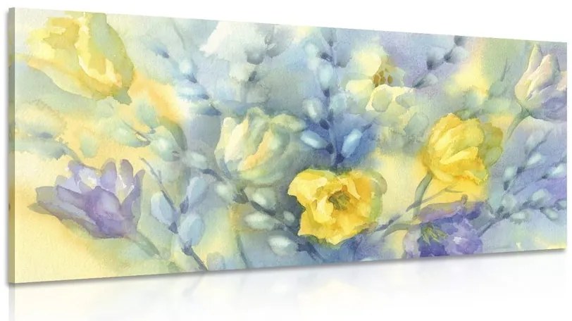 Stampa su tela – Tulipani gialli in acquerello