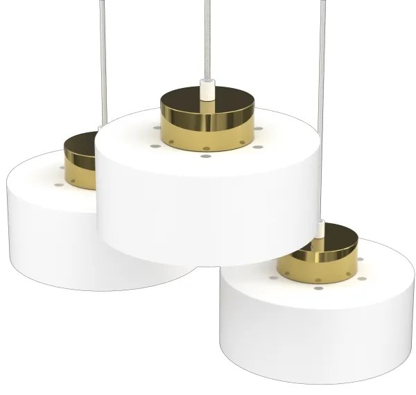 Lampadario a sospensione con filo MARTI 3xE27/15W/230V bianco/oro