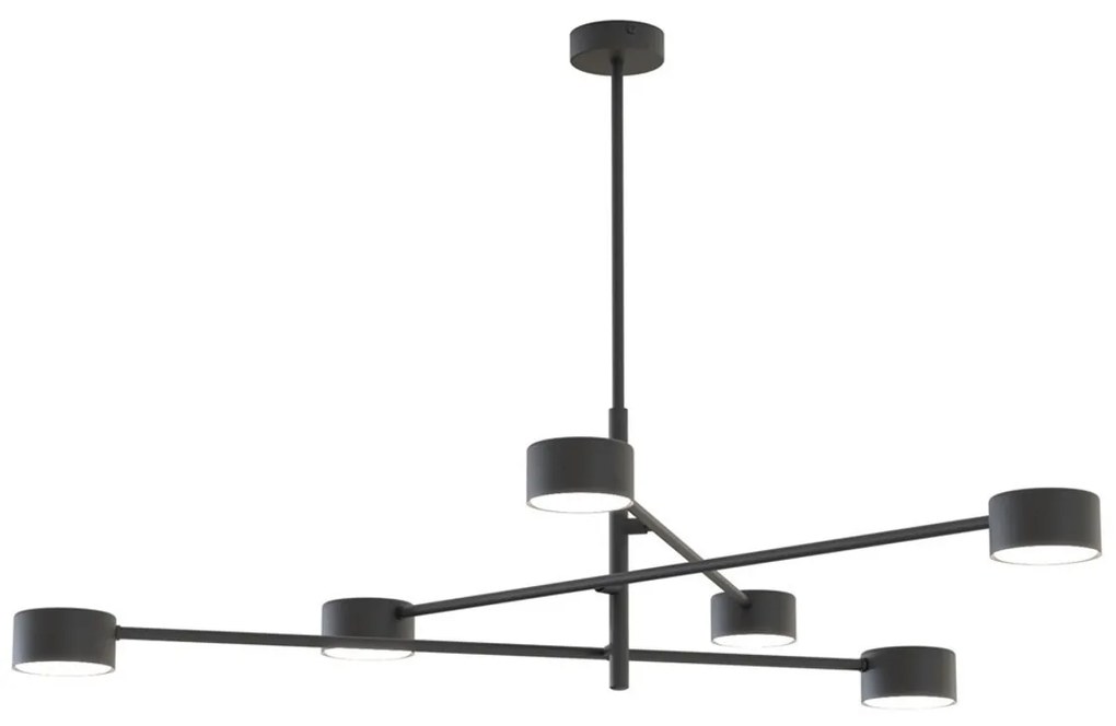 Lampadario da soffitto in acciaio NATSU 6 nero 6xGX53