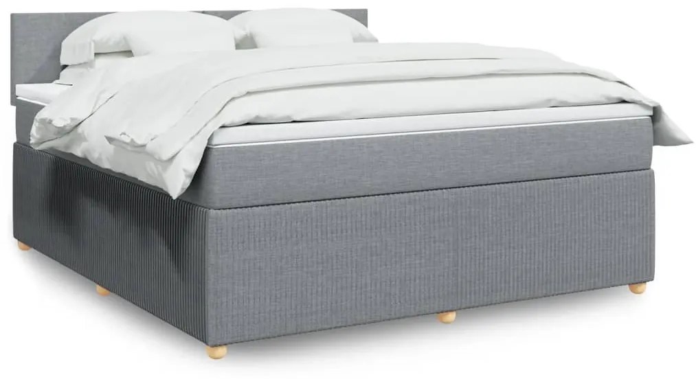 Giroletto A Molle Con Materasso Grigio Chiaro180x200 Cm Tessuto /