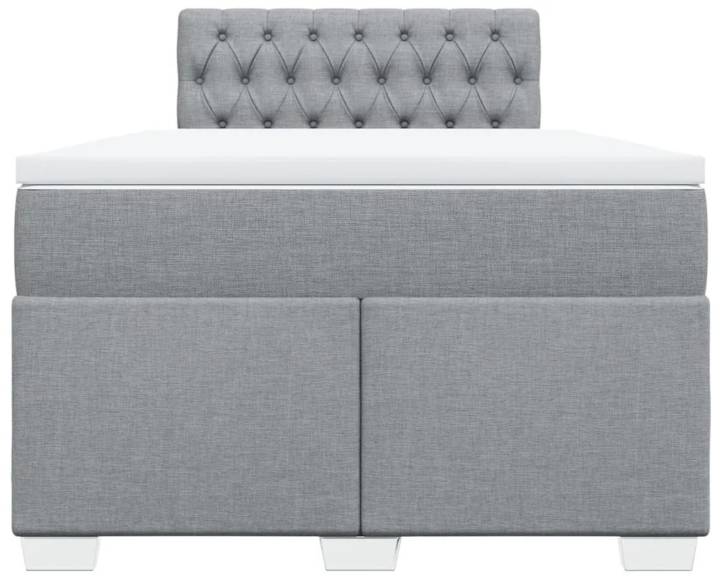 Giroletto a molle con materasso grigio chiaro 120x200cm tessuto