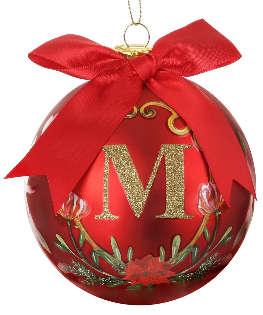 Pallina Natale lettera M 10 cm Royal Garden