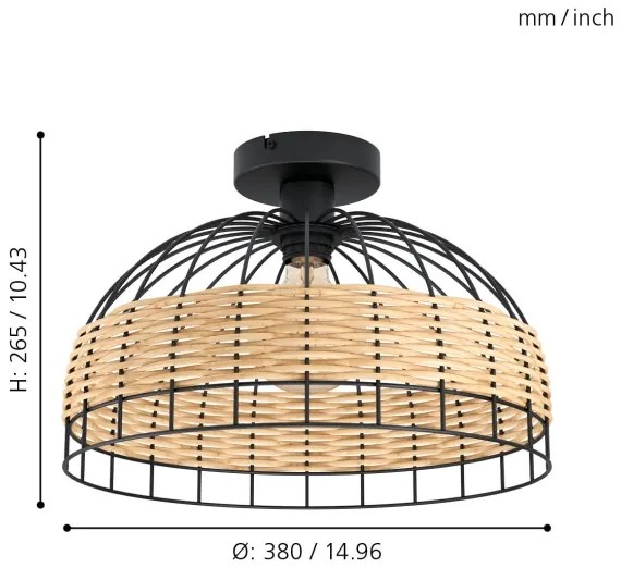 Eglo 43398 - Plafoniera ANWICK 1xE27/60W/230V
