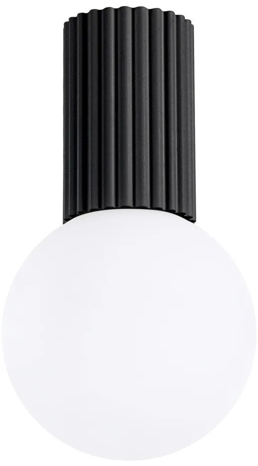 Plafoniera nera con paralume in vetro ø 12 cm Orbital – Sollux