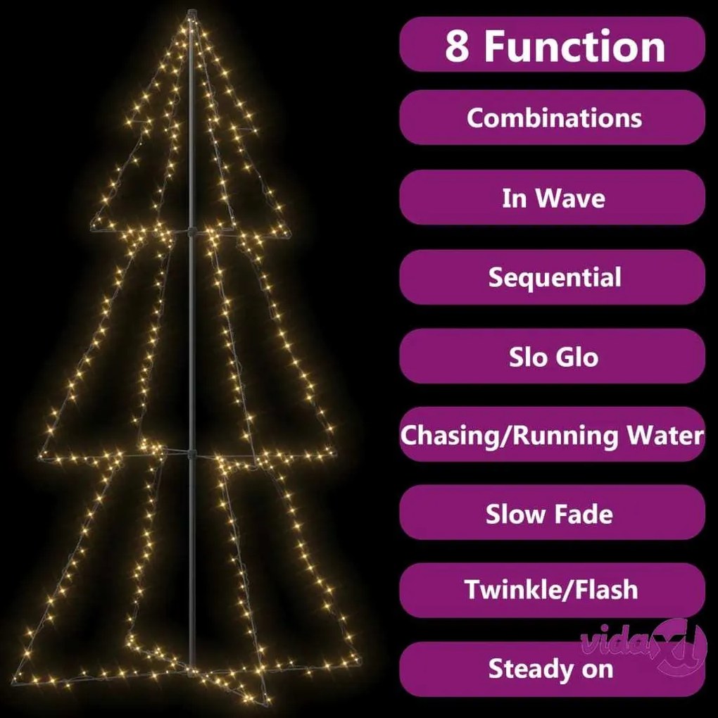 vidaXL Albero di Natale a Cono 300 LED per Interni Esterni 120x220 cm