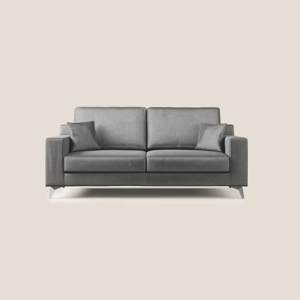 Michael divano moderno in morbido velluto impermeabile T01 grigio 166 cm