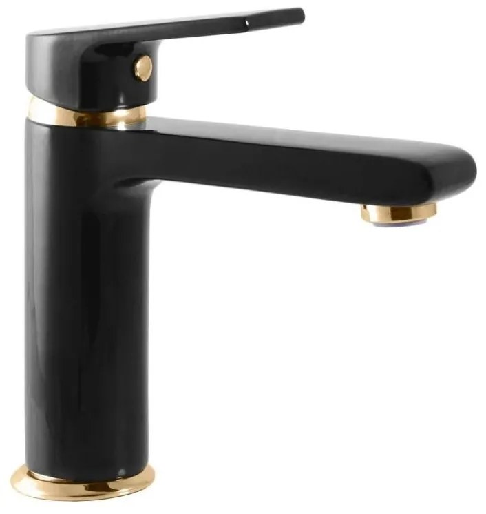 RAV Slezák CO128.0CMATZ - Miscelatore per lavabo COLORADO 16,2 cm nero/oro