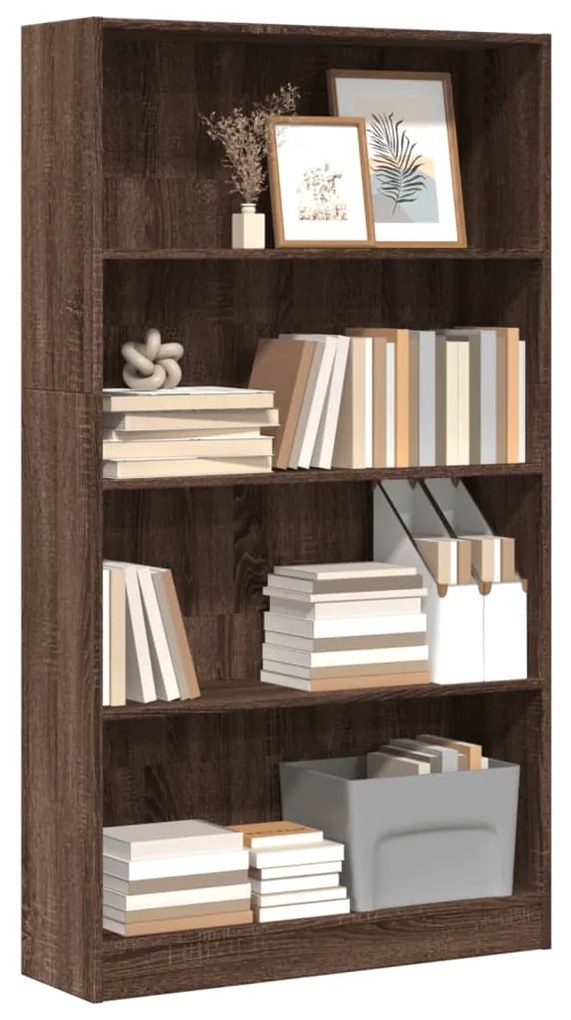 Libreria Rovere Marrone 80x24x143 Cm İn Legno Multistrato /