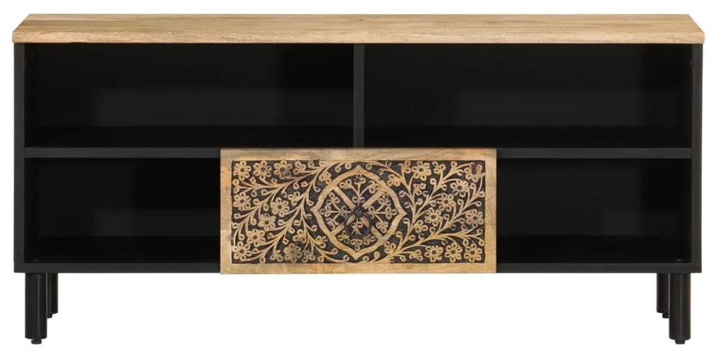 Mobile porta tv 100x33x46 cm in legno massello di mango