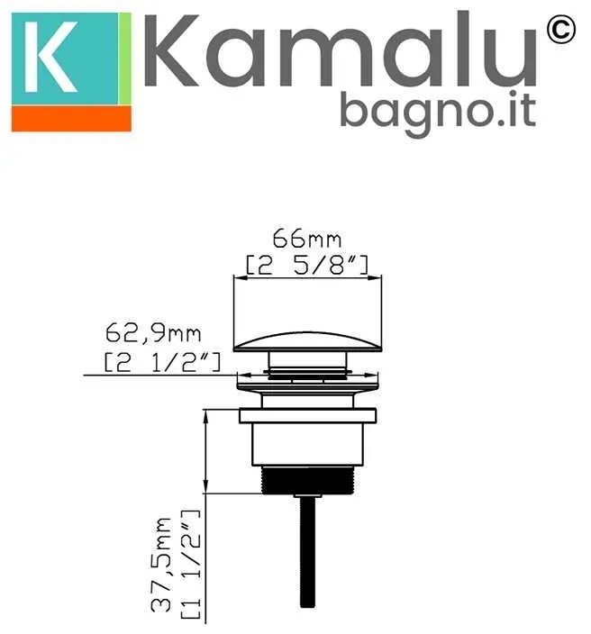 Kamalu - piletta lavabo click clack universale colore nero | kam-g900n