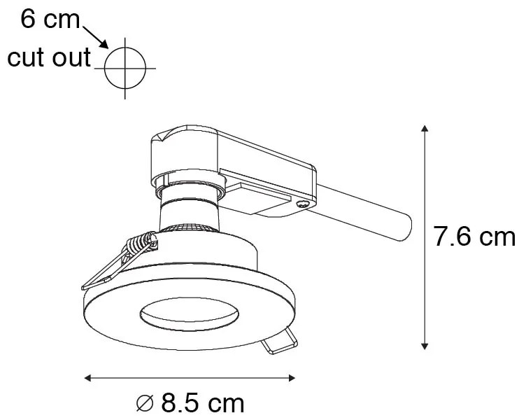Set di 6 faretti da incasso moderni per bagno bianchi - Shed