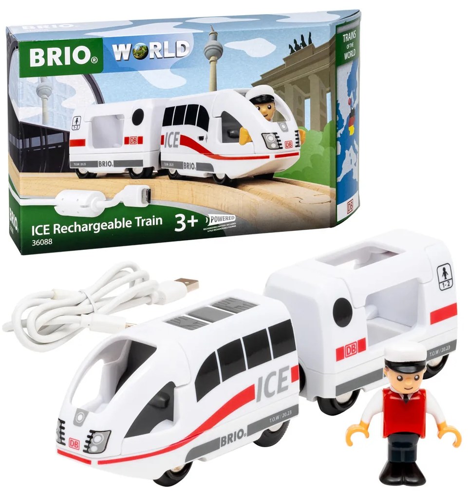 Brio - InterCity Express - Treno con batteria ricaricabile tramite cavo USB