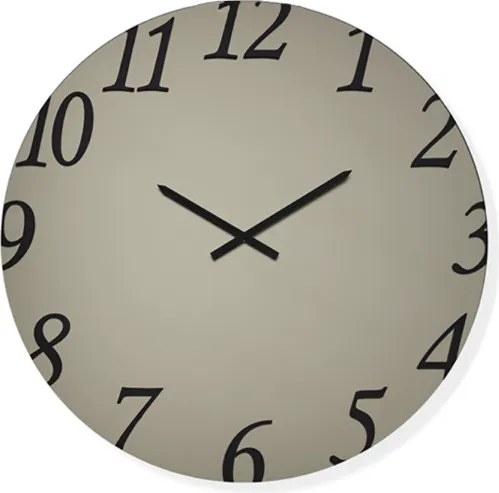 Orologio rotondo D80 cm GARRET in cristallo satinato Bronzo e numeri Nero