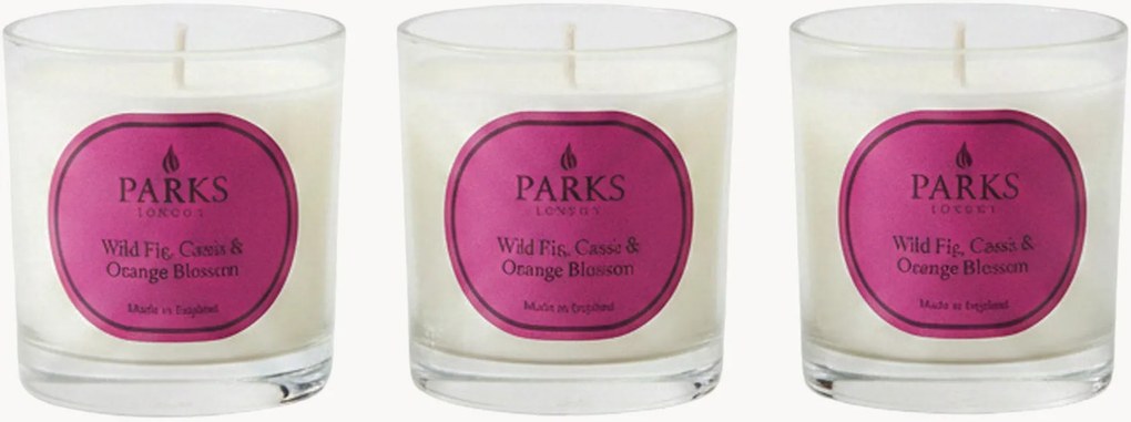 Set di 3 candele profumate fatte a mano Vintage Aromatherapy (fico selvatico, ribes nero e fior d'arancio)