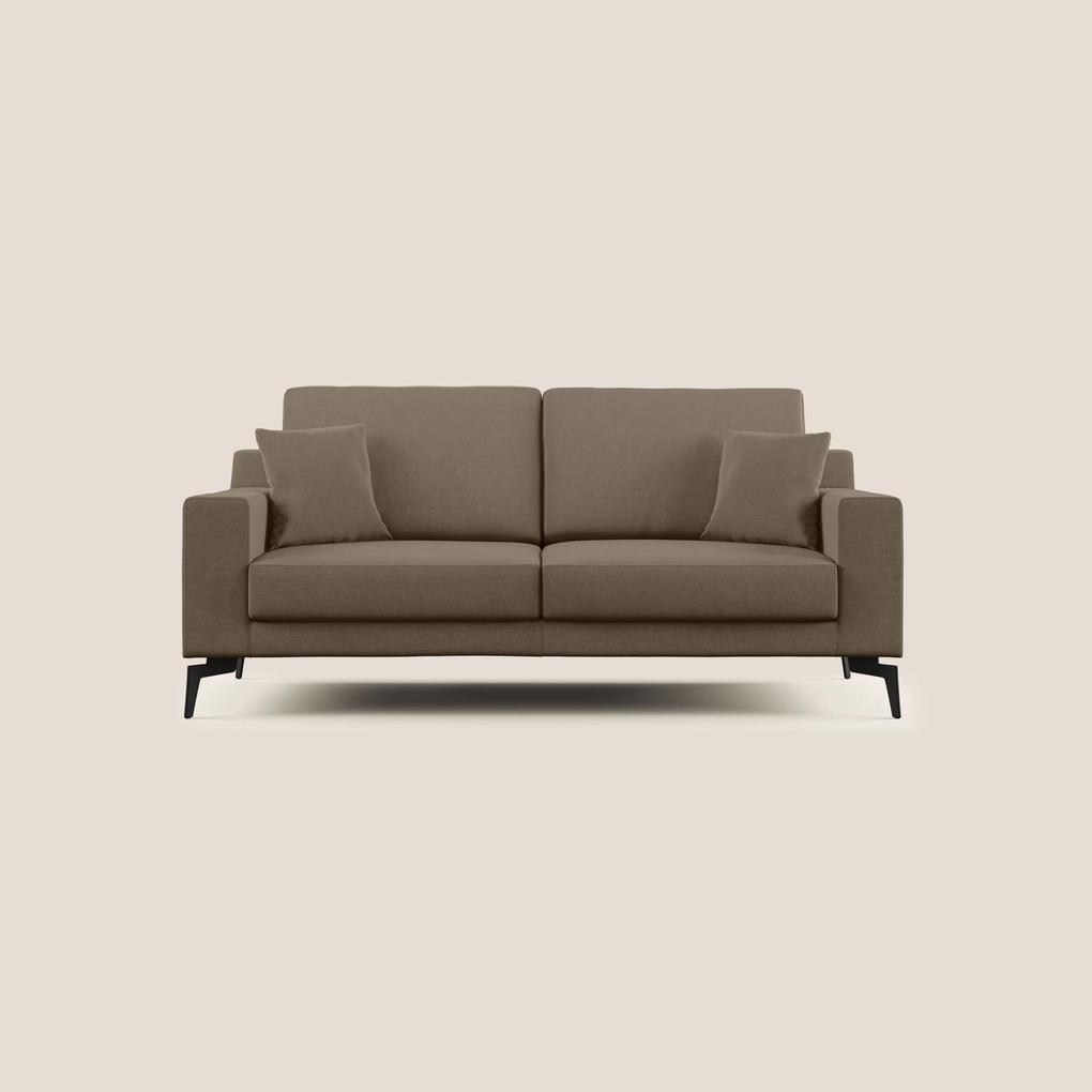 Prestige divano moderno in microfibra smacchiabile T11 marrone 146 cm