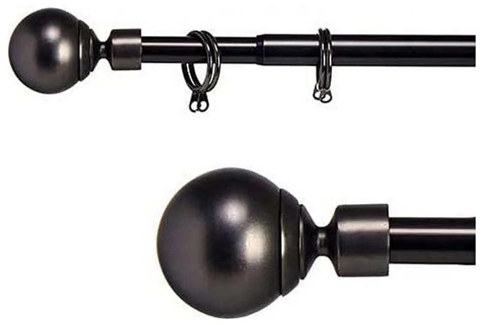 Bastone per Tende Nero Ferro (5 x 181 x 5 cm)