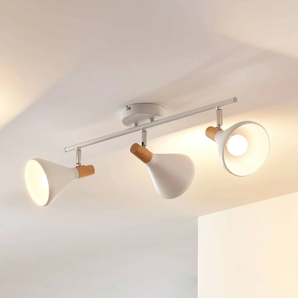 Plafoniera Lindby Arina, 53 cm, bianca, a 3 luci, E14