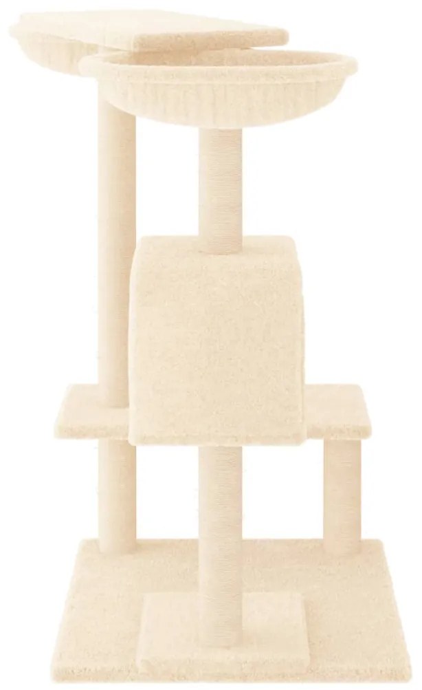 Albero per gatti con tiragraffi crema 82 cm