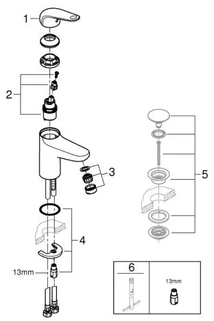 GROHE 24317001 - Miscelatore lavabo SWIFT 162 mm, cromo lucido
