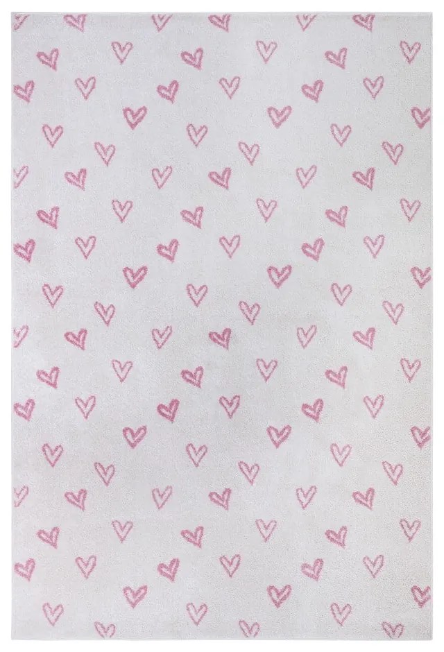 Tappeto per bambini rosa e bianco 120x170 cm Hearts - Hanse Home