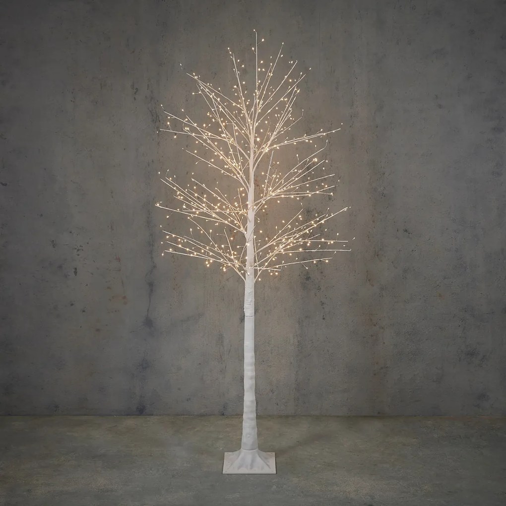 Albero di Natale luminoso da terra bianco 180 cm con LED e timer IP44 - Ki