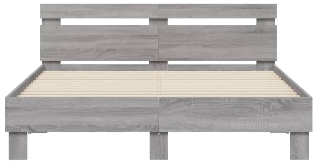 Giroletto Testiera Grigio Sonoma 150x200 cm Legno Multistrato