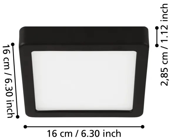 Eglo 900643 - Plafoniera da bagno LED FUEVA LED/11W/230V IP44 nero