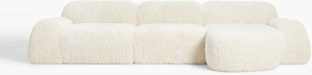 Divano angolare componibile 4 posti in teddy Wolke