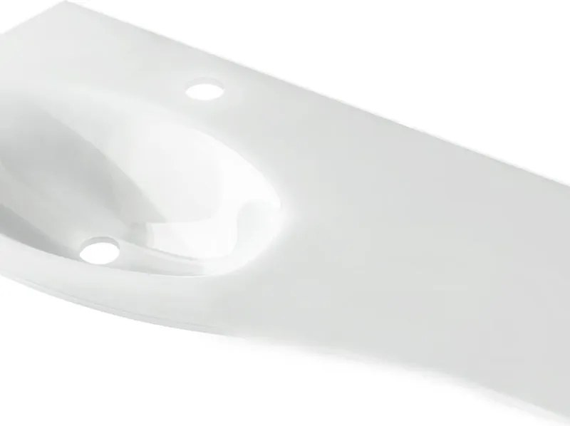 Lavabo a incasso rettangolare Sting L 104 x H 1.5 x P 52 cm in vetro bianco