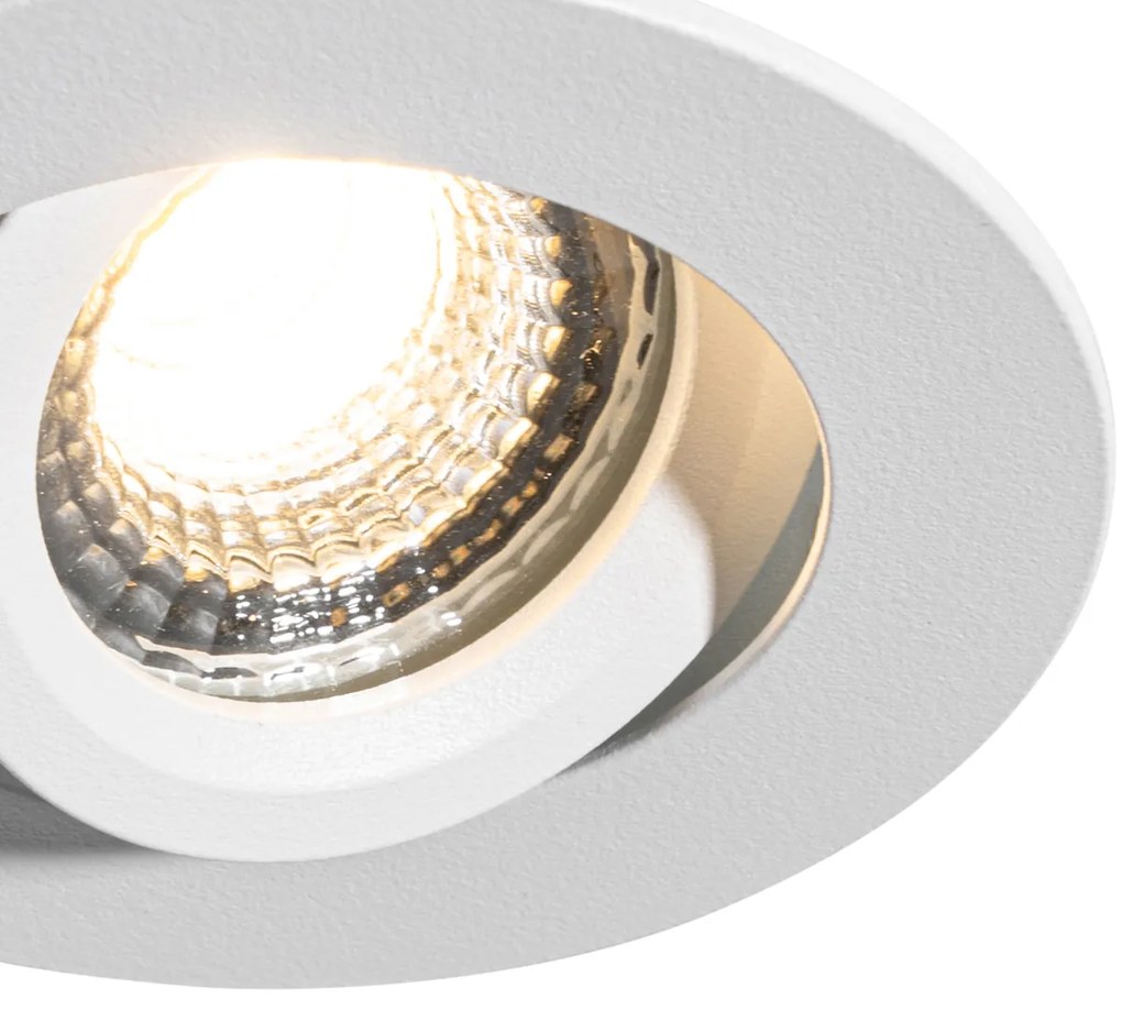 Set di 6 faretti da incasso bianchi orientabili 6,5 cm con LED IP54 ultra sottili - Pupil