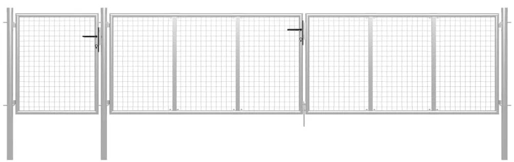 Cancello Per Giardino İn Acciaio 500x75 Cm Argento /