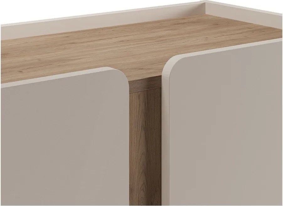 Mobile effetto rovere in colore crema-naturale 90x120x40 cm Lucile - Marckeric