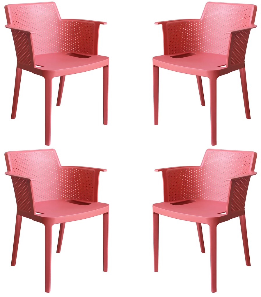 MAKKA - poltrona da esterno ed interno in plastica set da 4
