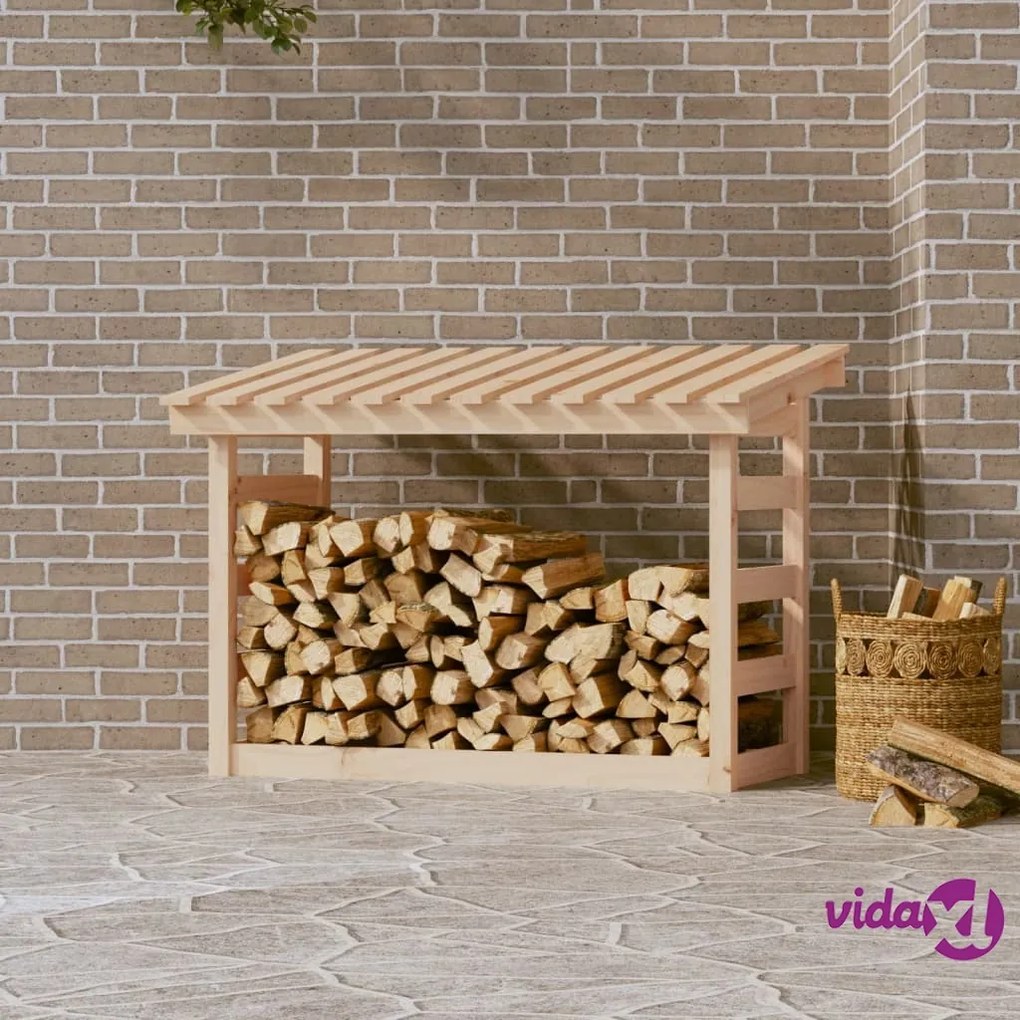 vidaXL Portalegna 108x64,5x78 cm in Legno Massello di Pino
