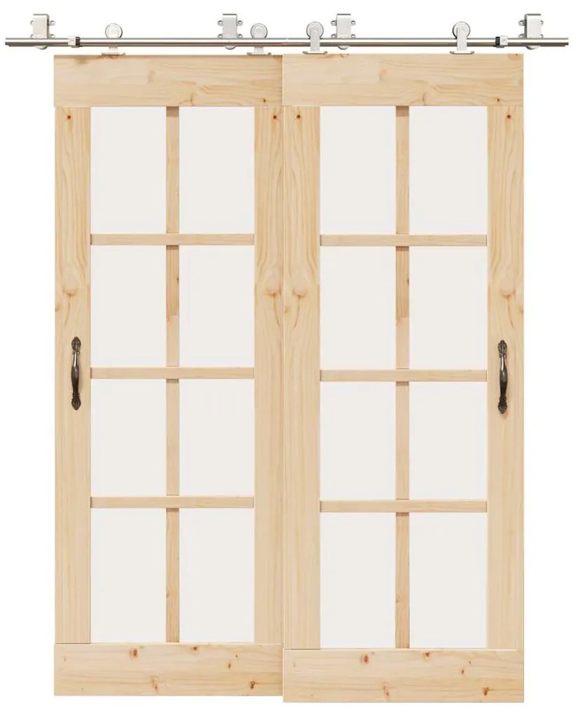 Kit Binari Porta Scorrevole 183 Cm Acciaio Inossidabile Argento /