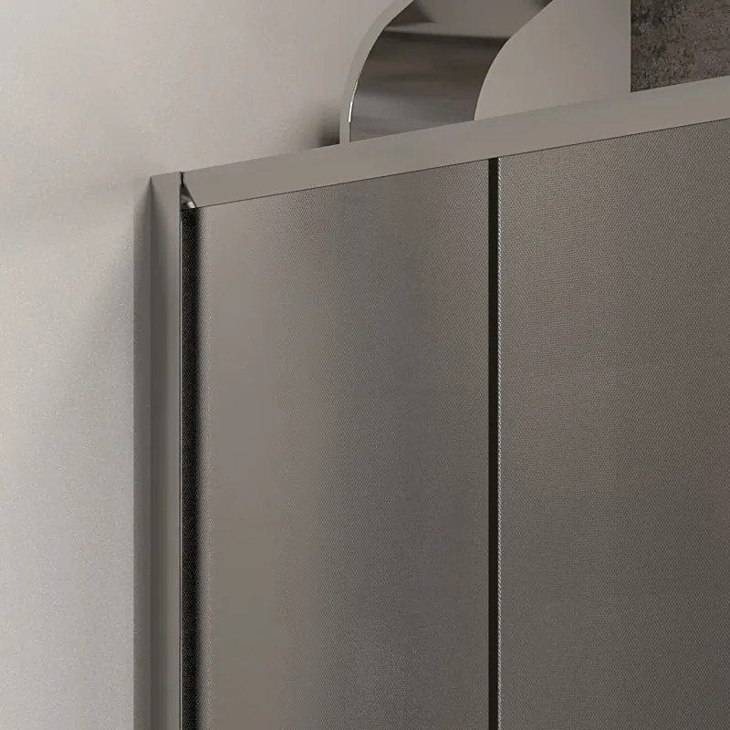 Kamalu - Box doccia 150x70 fisso 70cm vetro opaco altezza 180cm | K410NS