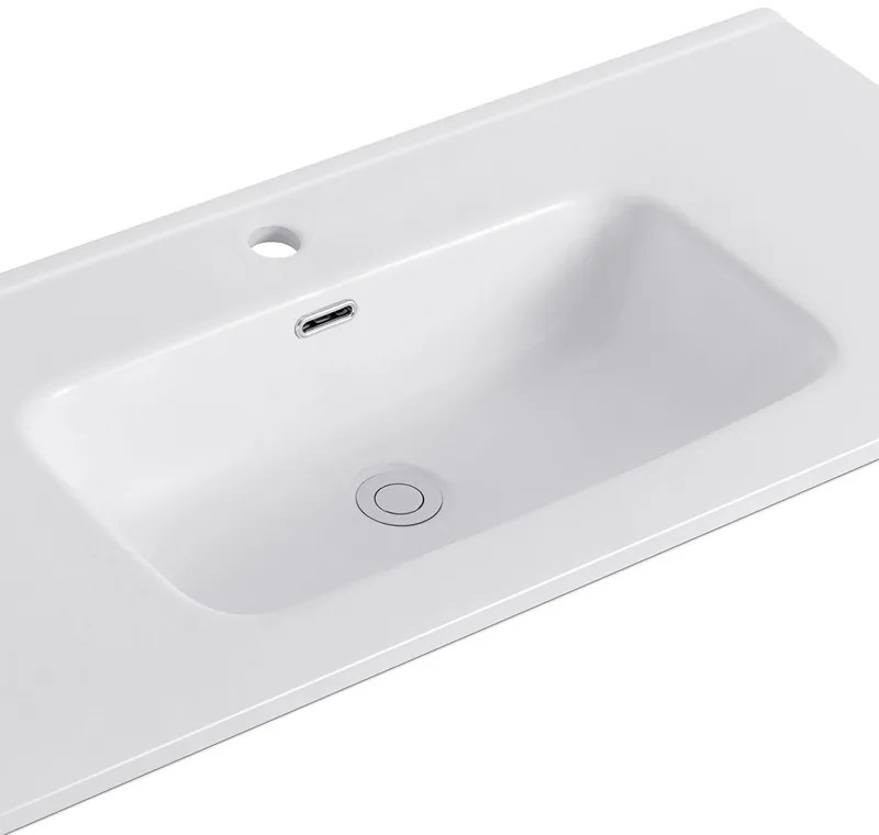 Kamalu - Lavabo da incasso 101cm ceramica bianca | Litos-K7100