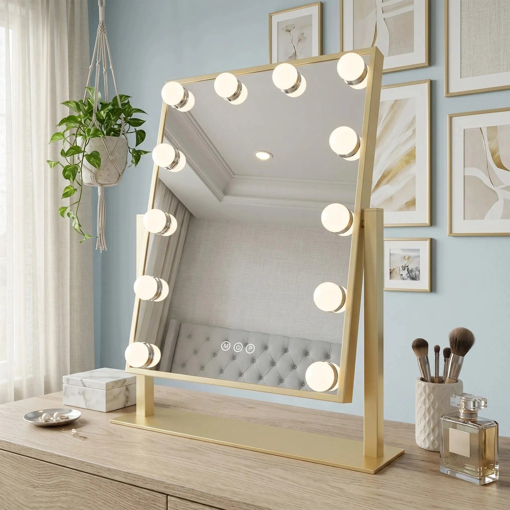 Specchio LED HOLLYWOOD L.Gold 30x40
