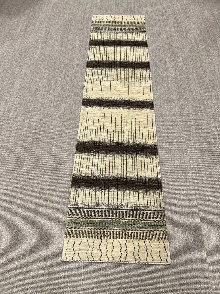 Loribaft Tappeto 340x80 Beige (Iran) Annodato A Mano