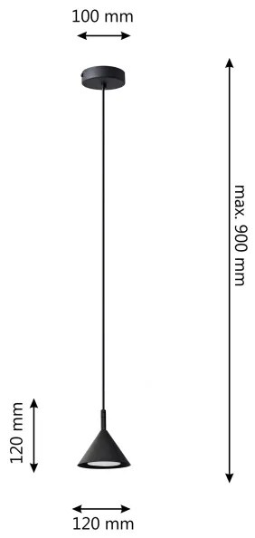 Lampadario a sospensione con filo ETNA 1xGX53/15W/230V nero