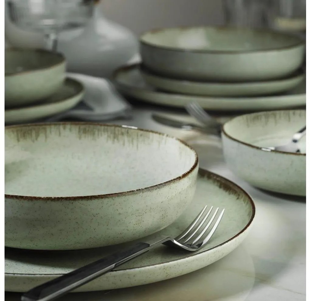 Set da tavola 12 pezzi, verde, porcellana