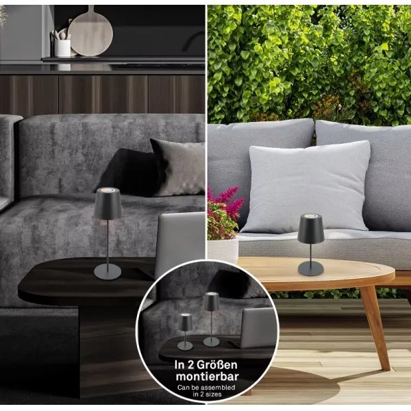 Briloner 7507015 - Lampada da scrivania ricaricabile LED RGBW dimmerabile, 2,5W/5V, IP44, antracite