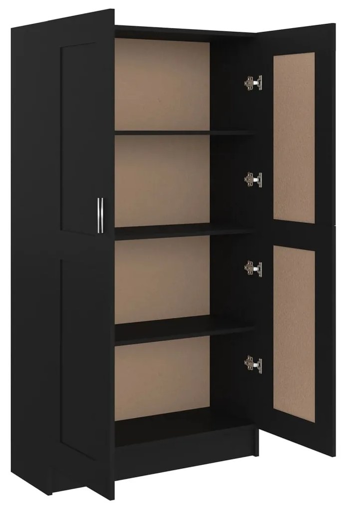 Libreria nera 82,5x30,5x150 cm in truciolato