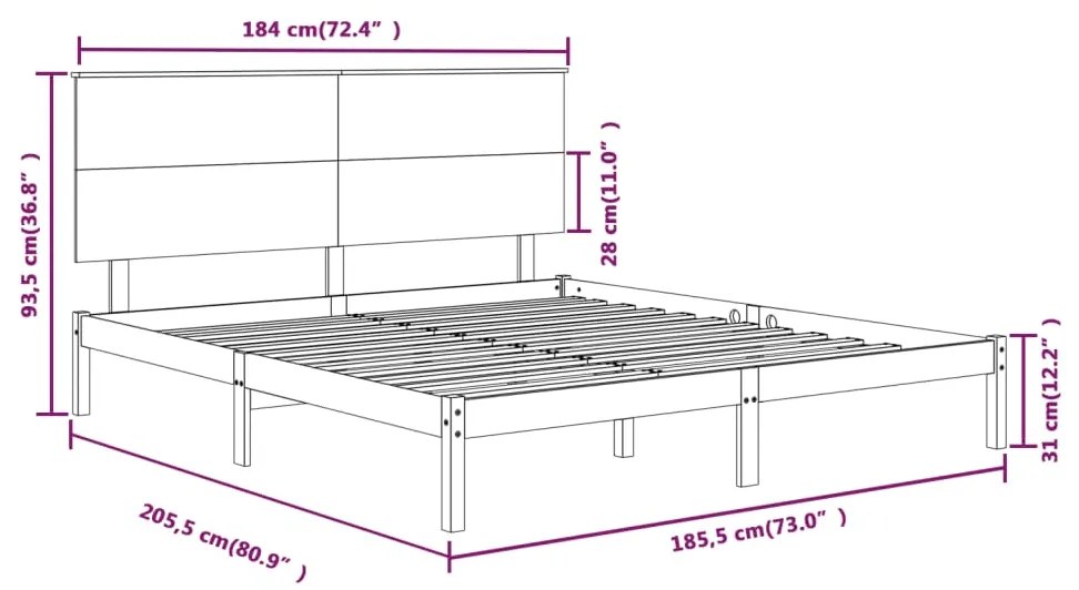 Giroletto Bianco in Legno Massello 180x200 cm Super King