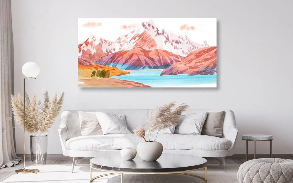 Stampa su tela – Paesaggio montano dipinto