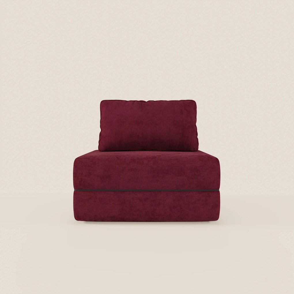 Rift poltrona letto con materasso alto 22 cm e memory foam - schienale mobile e tessuto smacchiabile T31